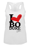 I Heart Bo Duke Still" White Tank Top Shirt